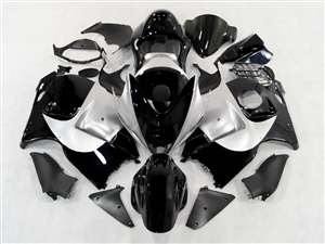 Motorcycle Fairings Kit - 1999-2007 Suzuki GSXR 1300 Hayabusa Black/Silver Fairings | NSH9907-9