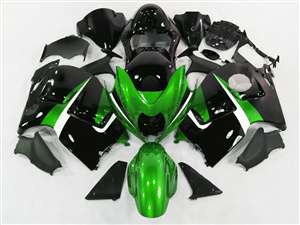 Motorcycle Fairings Kit - 1999-2007 Suzuki GSXR 1300 Hayabusa Motorcycle Candy Green/Black Fairings | NSH9907-90