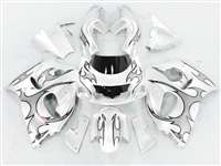 Motorcycle Fairings Kit - 1996-2000 Suzuki GSXR 600 750 SRAD Silver Tribal on Silver Fairings | NSS9600-26