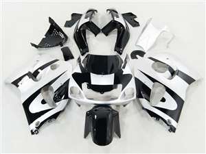 Motorcycle Fairings Kit - 1996-2000 Suzuki GSXR 600 750 SRAD Silver/Black Fairings | NSS9600-29