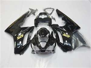 Motorcycle Fairings Kit - 2006-2008 Black/Gold Triumph Daytona 675 Fairings | NT60608-14