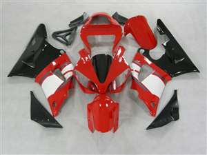 Motorcycle Fairings Kit - 2000-2001 Yamaha YZF R1 Red/White OEM Style Fairings | NY10001-16