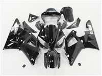 Motorcycle Fairings Kit - 2000-2001 Yamaha YZF R1 Black Ghost Flame Fairings | NY10001-19