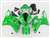 Motorcycle Fairings Kit - 2000-2001 Yamaha YZF R1 Green Ghosted Flame Fairings | NY10001-21