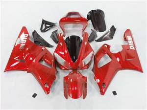 Motorcycle Fairings Kit - 2000-2001 Yamaha YZF R1 Red Ghosted Flame Fairings | NY10001-22