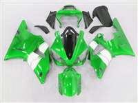 Motorcycle Fairings Kit - 2000-2001 Yamaha YZF R1 Metallic Green/White Fairings | NY10001-24