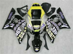 Motorcycle Fairings Kit - 1998-1999 Yamaha YZF R1 Black yellow Silver Fairings | NY19899-14