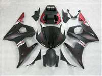 Motorcycle Fairings Kit - Matte Black Flame Yamaha 2003-2005 YZF R6 and 2006-2009 R6S Motorcycle Fairings | NY60305-12