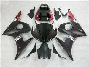 Motorcycle Fairings Kit - Matte Black Flame Yamaha 2003-2005 YZF R6 and 2006-2009 R6S Motorcycle Fairings | NY60305-12