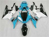 Motorcycle Fairings Kit - Yamaha 2003-2005 YZF R6 and 2006-2009 R6S Motorcycle Fairings Blue/White | NY60305-28