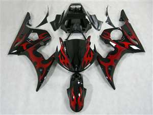 Motorcycle Fairings Kit - Yamaha 2003-2005 YZF R6 and 2006-2009 R6S Red Tribal Motorcycle Fairings | NY60305-31