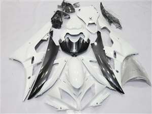 Motorcycle Fairings Kit - 2006-2007 White/Charcoal Yamaha YZF R6 Motorcycle Fairings | NY60607-22