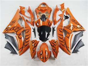 Motorcycle Fairings Kit - Yamaha YZF-R6 Metallic Orange Flame 2008-2016 Fairing Kit | NY60816-11