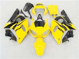 Motorcycle Fairings Kit - 1998-2002 Yamaha YZF R6 Yellow Flames Fairings | NY69802-33