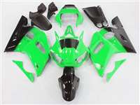 Motorcycle Fairings Kit - 1998-2002 Yamaha YZF R6 Green/Black Flame Fairings | NY69802-35