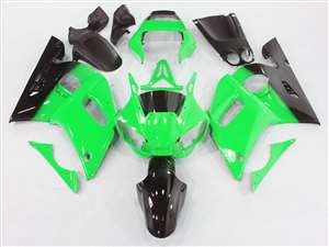 Motorcycle Fairings Kit - 1998-2002 Yamaha YZF R6 Green/Black Flame Fairings | NY69802-35