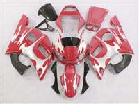 Motorcycle Fairings Kit - 1998-2002 Yamaha YZF R6 Red/Silver Tribal Fairings | NY69802-38
