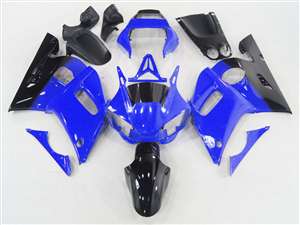 Motorcycle Fairings Kit - 1998-2002 Yamaha YZF R6 Black/Blue Fairings | NY69802-49