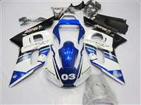 Motorcycle Fairings Kit - 1998-2002 Yamaha YZF R6 White/Blue Alpinestars Fairings | NY69802-50