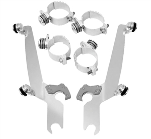 Memphis Shades Sportshield Trigger-Lock For Harley Davidson - Mount Kit - Polished