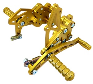 Rear Set for the Kawasaki ZX6R (05-08), Anodized Gold (product code: RS4043G)
