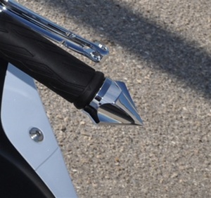 Roaring Toyz Arrow Point Chrome Billet Bar Ends Kawasaki ZX Fitment