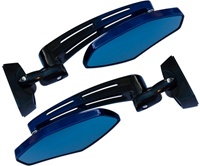 Roaring Toyz Black-Blue Anodized Billet Convex Universal Mirrors (Product Code: RTU100JBL)