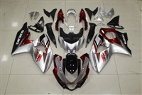 Motorcycle Fairings Kit - 2009-2016 Suzuki GSXR 1000 Silver/Red Fairings | SG19161