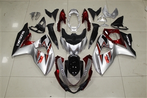 Motorcycle Fairings Kit - 2009-2016 Suzuki GSXR 1000 Silver/Red Fairings | SG19161