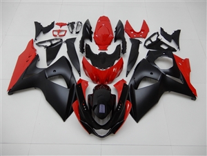 Motorcycle Fairings Kit - 2009-2016 Suzuki GSXR 1000 Matte Black/Red Fairings | SG19167