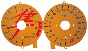 ORANGE Suzuki Hayabusa 1999-2007 Universal Gauges Reverse Style Illumiglo (Product Code # SRP1055)