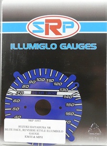 BLUE Suzuki Hayabusa 2008-Present Universal Gauges Reverse Style Illumiglo (Product Code # SRP1093)