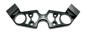 Anodized Black Skeleton Top Busa Clamp Engraved with the Speed Symbol. (product code# TS2ABSPEED)