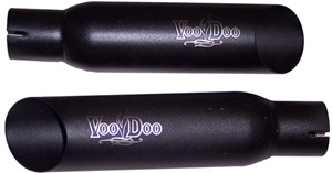 Black VooDoo Dual Exhaust for Suzuki Hayabusa (01-07) (Product code: VEBUSAK1B)
