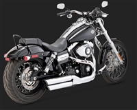 Harley Dyna Twin Slash 3" Slip-Ons Chrome Exhaust
