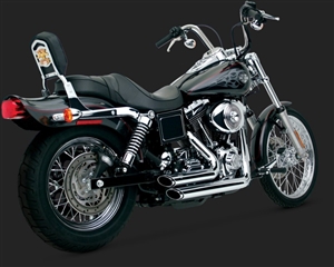 Harley Dyna Shortshots Staggered Chrome Exhaust