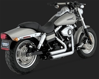 Harley Dyna Shortshots Staggered Chrome Exhaust