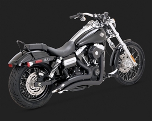 Harley Dyna Big Radius 2-Into-2 Black Exhaust