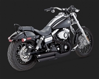 Harley Dyna Twin Slash 3" Slip-Ons Black Exhaust