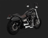Harley Dyna Hi-Output Grenades 2-Into-2 Chrome/Black Exhaust