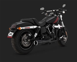 Harley Dyna Hi-Output 2-Into-1 Short Black Exhaust