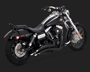 Harley Dyna Twin Big Radius 2-Into-2 Black Exhaust