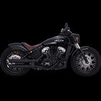 Indian Scout 2015-2023 PCX 3" Round Twin Slash Slip-On Mufflers Black by Vance & Hines