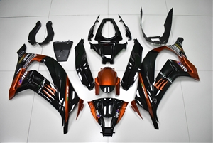 Motorcycle Fairings Kit - 2011-2015 Kawasaki ZX10R Metallic Orange/Black Custom Fairings | ZX101151