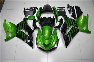 Kawasaki ZX14R Black/Green Stripe Fairings