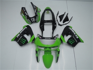 Motorcycle Fairings Kit - 1998-1999 Kawasaki ZX9R Green/Black Custom Fairings | ZX9891