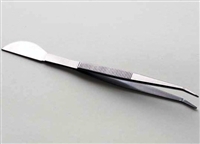 STAINLESS STEEL TWEEZERS  ANGLE TIP WITH SPATULA