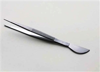 STAINLESS STEEL TWEEZERS STRAIGHT TIP WITH SPATULA