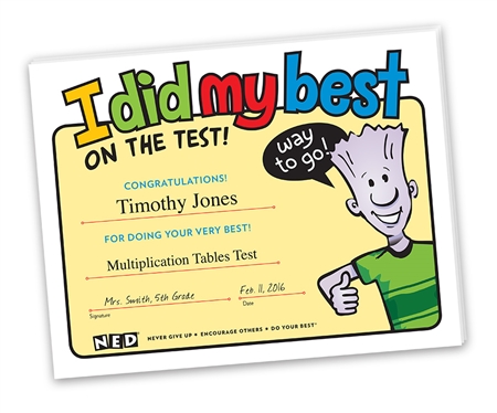 Testing Certificate of Accomplishment