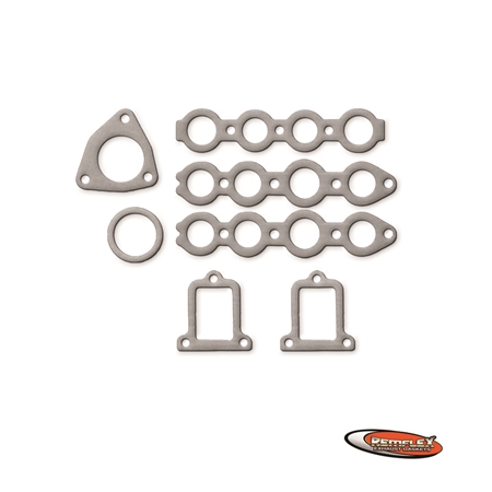 PN 13-009 -- Buick,  L8, OHV 320.2 / 5.2L ('36-'52), 3 Sections, plus 2 Riser Gaskets (Use both if needed): Plus 1 Down-Pipe Gasket and 1 Ring Gasket, Manifold or Headers, 7 Piece Set